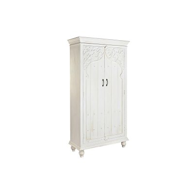 Skåp DKD Home Decor Aluminium Vit Mangoträ (100 x 42 x 197 cm)
