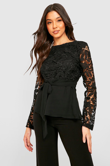 Topp Med Spets, Black