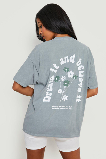 Tall - Dream It T-Shirt Med Tryck Bak, Green