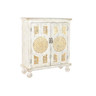 Skänk DKD Home Decor Vit Gran Gyllene MDF (93,5 x 36,5 x 110 cm)