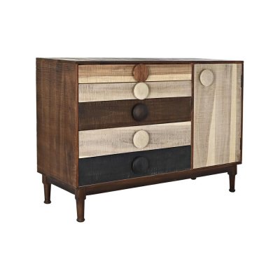 Skänk DKD Home Decor Mörkbrun Naturell Svart Beige