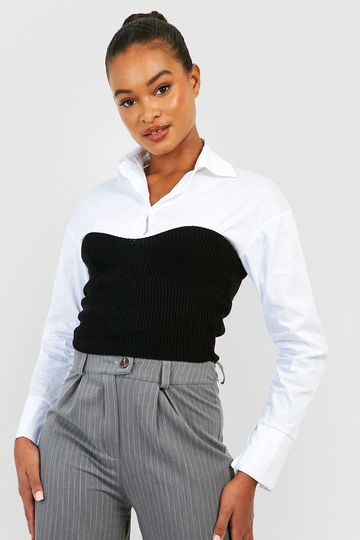 Tall - Stickad Korsett, Black