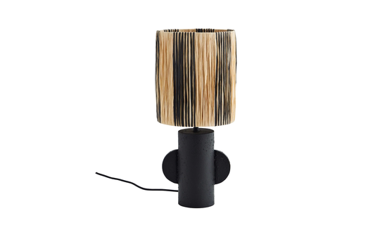 BORDSLAMPA Svart/Natur
