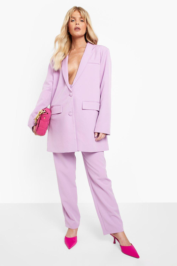 Lång Dubbelknäppt Kavaj, Purple