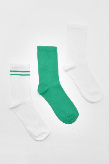 Sportstrumpor Med Ränder (3-Pack), Multi