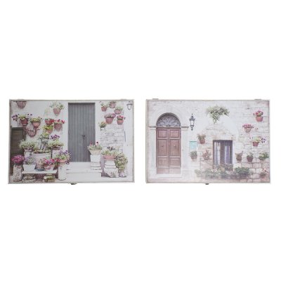 Nyckelskåp DKD Home Decor Grå Vit Trä MDF (46.5 x 6 x 31.5 cm) (2 pcs)
