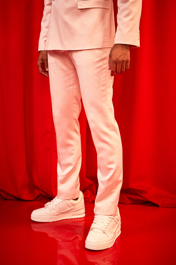 Slim Fit Kostymbyxor I Satin