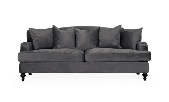 GRANTHAM 3-sits Velvet Mörkgrå