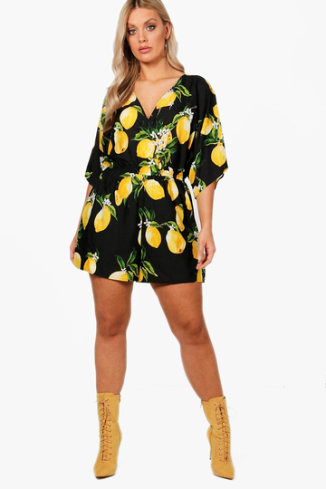 Plus - Romper I Omlottmodell, Black