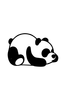 Väggdekor Svart Panda1