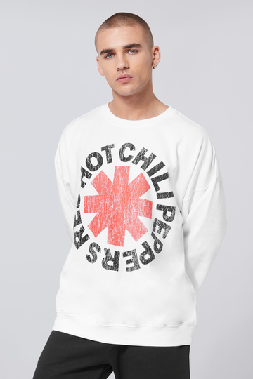 Red Hot Chilli Peppers Oversized Sweatshirt, White