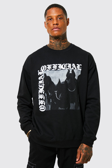 Official Oversize Sweatshirt Med Tryck, Black
