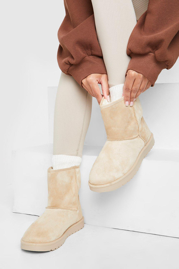 Låga Mjuka Boots, Beige