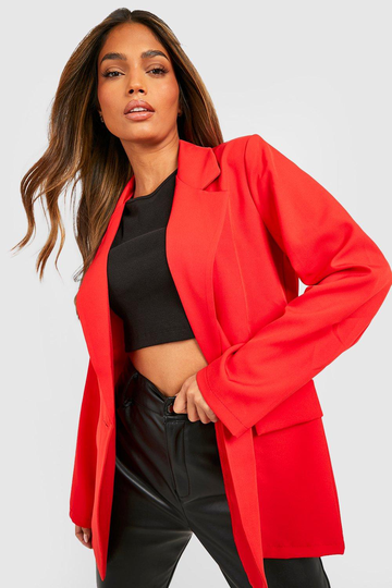 Basic Kavaj Med Ledig Passform, Red
