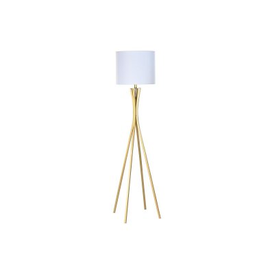 Golvlampa DKD Home Decor Gyllene Metall Polyester Vit (37 x 37 x 163 cm)