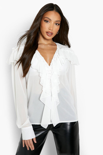 Tall - Blus Med Volanger