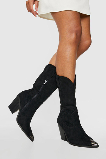 Cowboyboots Med Metalldetaljer, Black