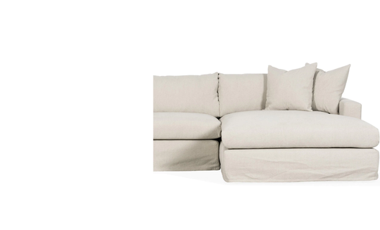 MAXIME Klädsel Divansoffa Höger Beige