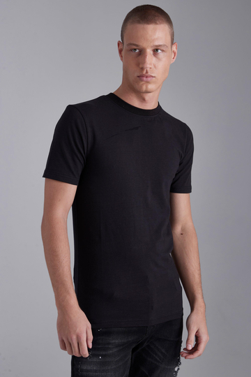 T-Shirt I Muscle Fit Med Rund Hals, Black