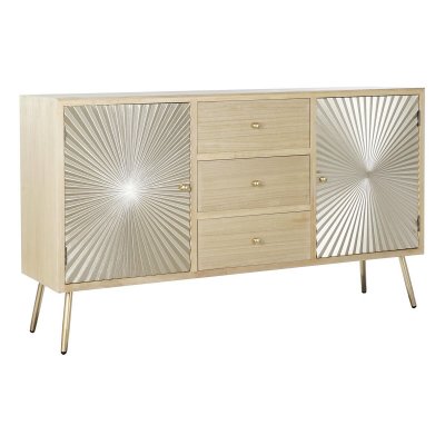Skänk DKD Home Decor Gran Naturell Gyllene Metall (150 x 38 x 85 cm)