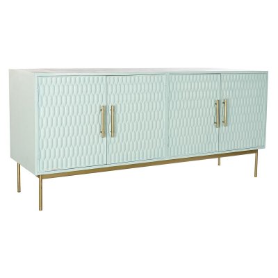 Skänk DKD Home Decor Metall Trä Turkos (180 x 51 x 83 cm)