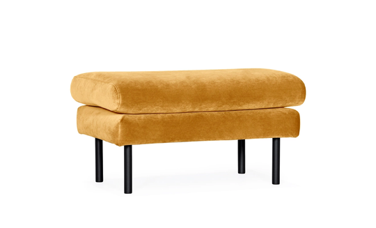 SANDHAMN Fotpall Velvet Senap