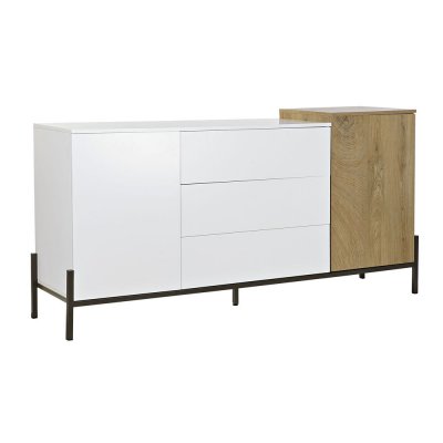 Skänk DKD Home Decor Vit Svart Metall Brun MDF (164,5 x 40 x 82 cm)