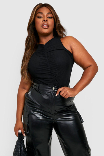 Plus Rynkat Linne I Mesh, Black