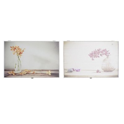 Omslag DKD Home Decor Virágok Räknare 46,5 x 6 x 31,5 cm 2 antal Trä MDF