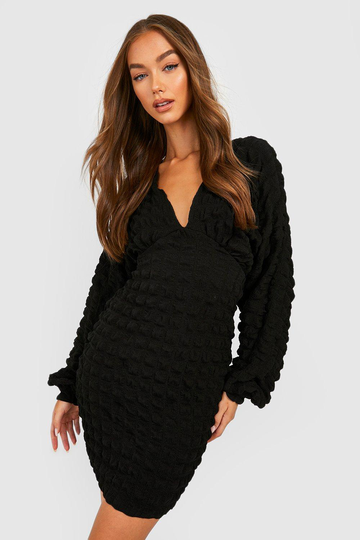 Miniklänning Med Fladdermusärm, Black