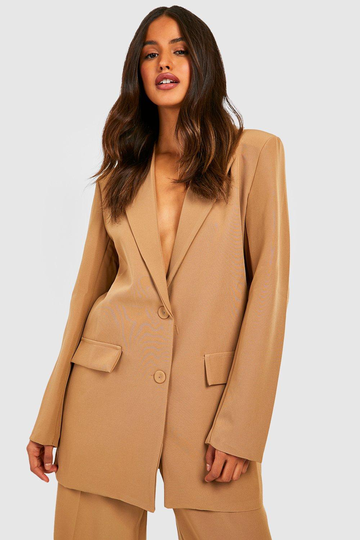 Enkelknäppt Oversized Kavaj, Beige