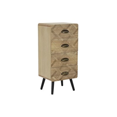 Byrå DKD Home Decor Naturell Svart Metall MDF (37 x 30 x 80 cm)