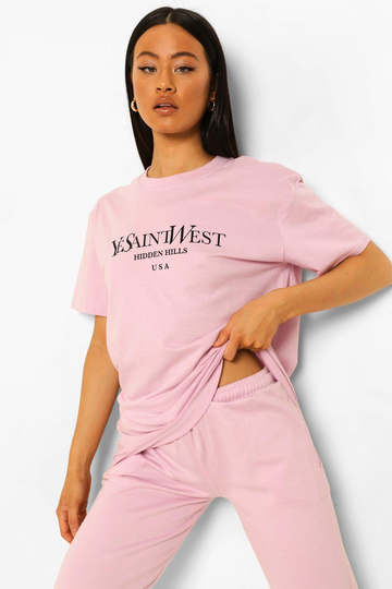 "Ye Saint West" Oversize T-Shirt, Purple