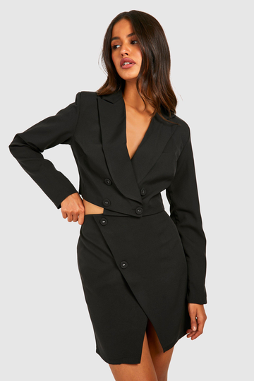 Dubbelknäppt Kort Kavaj, Black