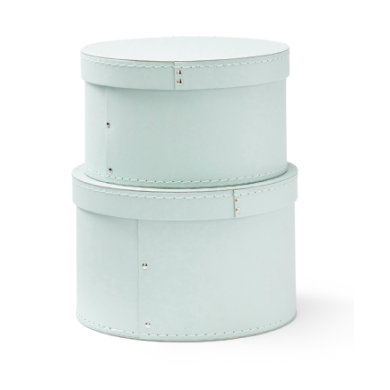 Kids Concept ® rund förvaringsbox uppsättning av 2, turkos