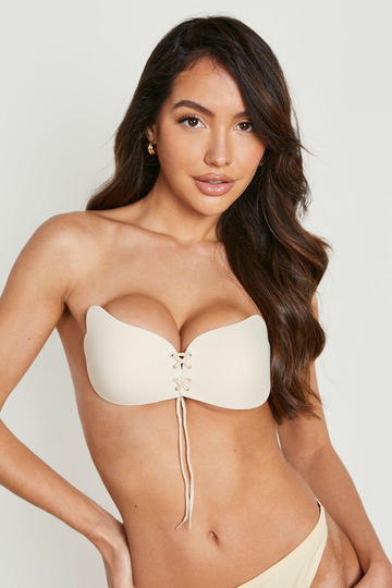 Självhäftande Bh Med Snörning, Beige
