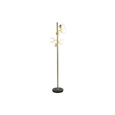 Golvlampa DKD Home Decor Glas Svart Gyllene Metall 50 W (42 x 42 x 170 cm)