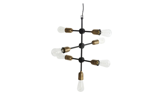 MOLECULAR Taklampa Svart/Mässing 7-armad