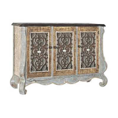 Skänk DKD Home Decor Gran MDF Vit Mörkbrun (137 x 46 x 92 cm)