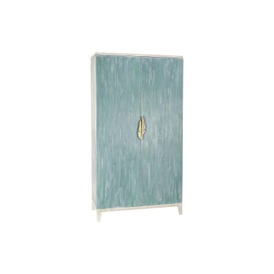 Skåp DKD Home Decor Metall Trä Turkos (110 x 50 x 205 cm)