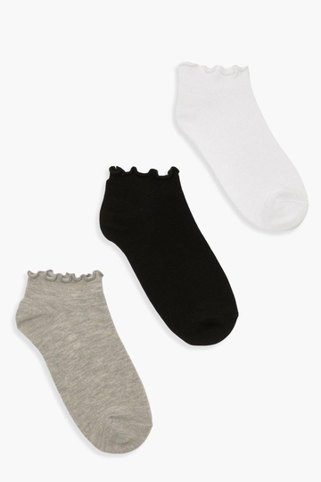 Ribbade Strumpor Med Volangkant (3-Pack), Multi