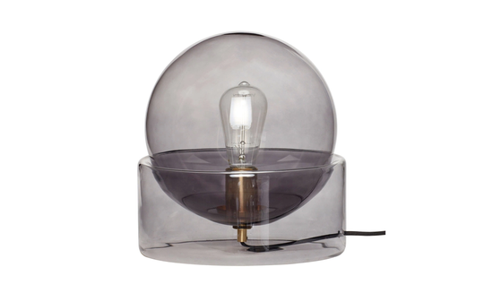 BORDSLAMPA Glas Rökt