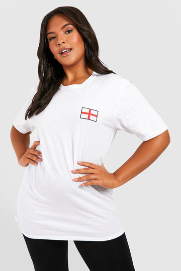 Plus England Flagga World Cup T-Shirt, White