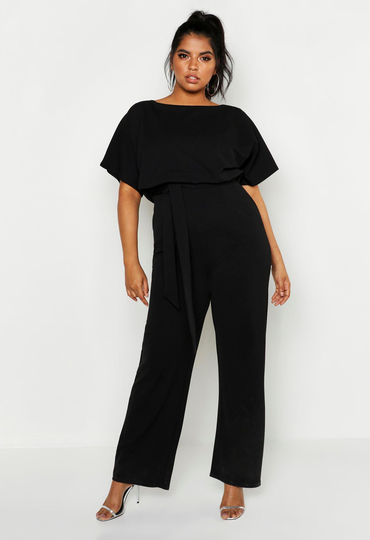Plus - Jumpsuit I Två Lager, Black