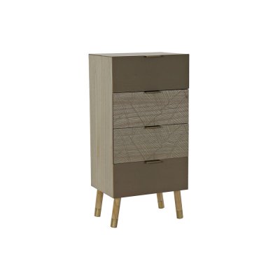 Byrå DKD Home Decor Naturell Gyllene MDF Löv av en växt (42 x 33 x 86 cm)