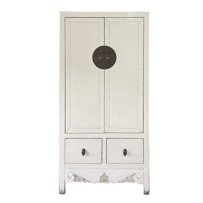 Skåp DKD Home Decor Metall Vit Alm (88 x 52 x 180 cm)