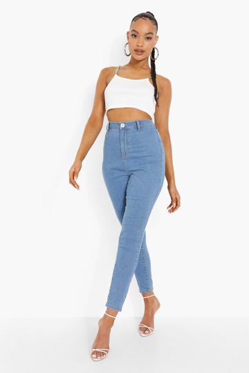 Disco Jeans Med Hög Midja, Blue