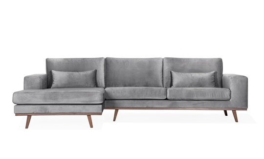 STOCKHOLM Divansoffa Vänster Velvet Edition Ljusgrå