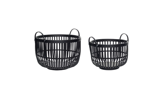VANJA Rottingkorg 2 Set Svart