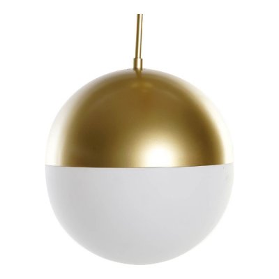 Taklampa DKD Home Decor Vit Metall Glas 220 V Gyllene 50 W (30 x 30 x 60 cm)